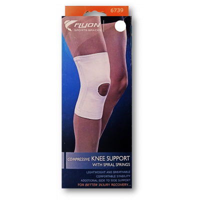 FLYON SPORTS BRACES COMPRESSIVE KNEE SUPPORT WITH SPIRAL SPRINGS 6739 SMALL